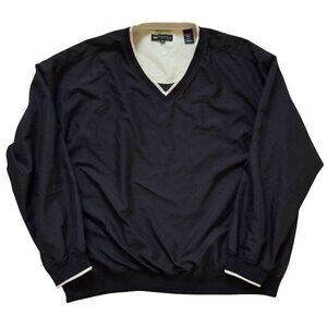 Wedge Golf Windbreaker XL Black/Khaki Pullover Jacket Golfing Outdoor Sporting